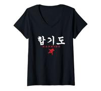 Mujer Hapkido - Carácter coreano asiático Camiseta Cuello V