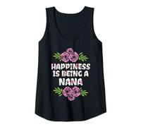Mujer Happiness Being Nana Flower Mothers Day Floral Grandma Women Camiseta sin Mangas