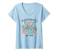 Mujer Happiness is Being a Mother 2026 Mom to Be Soon to Be Mommy Camiseta Cuello V