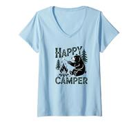 Mujer Happy Camber Bear Camiseta Cuello V