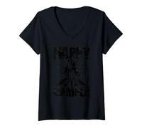 Mujer Happy Camper - Aventura al aire libre, campamento hoguera, autocaravana Camiseta Cuello V