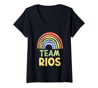 Mujer Happy Colorful Team Rios Rainbow Pride Green Yellow Camiseta Cuello V