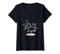 Mujer Happy Cute Dachshund Wiener Dog and Stars del Y2K 90s Camiseta Cuello V