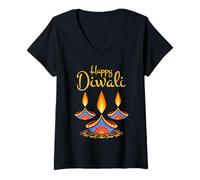 Mujer Happy Diwali| Deepavali Hindu Indian Festival of Light Camiseta Cuello V