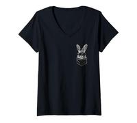 Mujer Happy Easter Bunny - Gafas de sol de bolsillo para niños, hombres y niños Camiseta Cuello V
