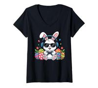 Mujer Happy Easter Day Girls Boys Easter, Funny Bunny Eggs Camiseta Cuello V