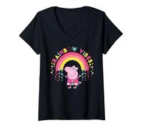 Mujer Happy Friends Forever Classic de Peppa Pig Rainbow Vibes Stars Camiseta Cuello V