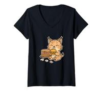 Mujer Happy Lynx Come Hamburguesa Picnic Camiseta Cuello V