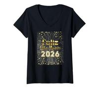 Mujer Happy New Year Feliz Año Nuevo New Year'S Eve Family Group Camiseta Cuello V