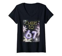 Mujer Happy New Year with a 6 7 Zoomer Meme Vibe. 2026 Countdown Camiseta Cuello V