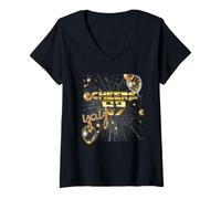 Mujer Happy New Year with a 6 7 Zoomer Meme Vibe. 2026 Countdown Camiseta Cuello V