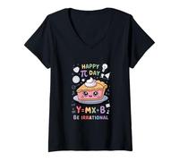 Mujer Happy Pi Day Pizza Math Nerd Funny Teacher Men Women Kids Camiseta Cuello V