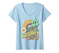 Mujer Happy St Patrick's Day Lucky Irish Celebration Camiseta Cuello V