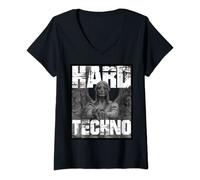 Mujer Hard Techno Rave Angel Estatua Camiseta Cuello V