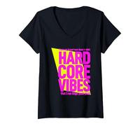 Mujer Hardcore Vibes Neon (Tomorrowland edición 25) Camiseta Cuello V, Negro, XL