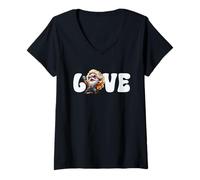 Mujer Hardrock Gnome Love Rock Music Graphic Funny Rocker Biker Camiseta Cuello V
