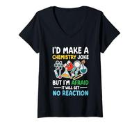 Mujer Haría una broma de química Camiseta Cuello V