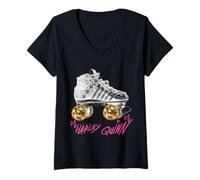 Mujer Harley Quinn Roller Skate Disco Vibes Camiseta Cuello V