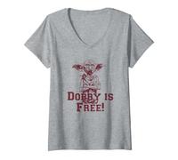 Mujer Harry Potter Dobby Is Free Grumpy Sketch Camiseta Cuello V