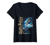 Mujer Harry Potter Flying Car Castle Camiseta Cuello V