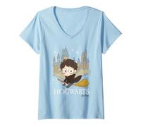Mujer Harry Potter Flying to Hogwarts Camiseta Cuello V