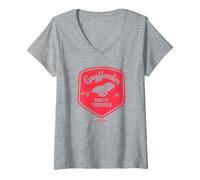 Mujer Harry Potter Gryffindor Roar of Thunder Badge Camiseta Cuello V