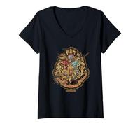 Mujer Harry Potter Hogwarts Emblem Camiseta Cuello V