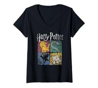 Mujer Harry Potter House Squares Camiseta Cuello V