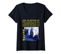 Mujer Harry Potter Life Is Better At Hogwarts Camiseta Cuello V