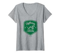 Mujer Harry Potter Slytherin Strike Like Lightning Badge Camiseta Cuello V