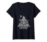 Mujer Harry Potter The Deathly Hallows Camiseta Cuello V