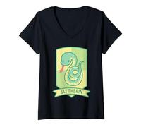 Mujer Harry Potter x Gokko Slytherin Crest Camiseta Cuello V
