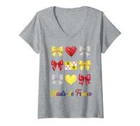 Mujer Hauts De France Coquette Bow Chicas Camiseta Cuello V