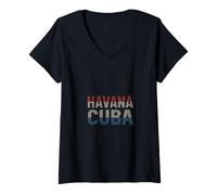 Mujer Havana Funny Retro Vintage Dicho Cuba Travel Camiseta Cuello V
