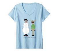 Mujer Have a Chill Xmas Cute Hipster Rudy Reno Muñeco de Nieve Camiseta Cuello V