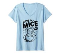 Mujer Have A Mice Day Mouse Cheese Funny Camiseta Cuello V