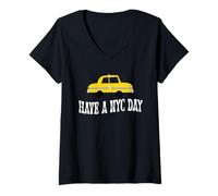Mujer Have A NYC Day with Classic Taxi Graphic Camiseta Cuello V