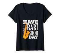 Mujer Have Bari Good Day Saxofón Divertido Saxofonista Camiseta Cuello V