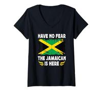 Mujer Have No Fear The Jamaican is Here Jamaica Flag Camiseta Cuello V