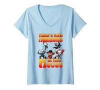 Mujer Hay Algunos horrores en Esta casa, Personajes Divertidos de Terror Camiseta Cuello V