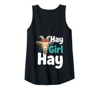 Mujer Hay Girl Hay Funny Goat Lover para niñas Camiseta sin Mangas