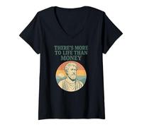 Mujer Hay más en la Vida Que el Dinero - Philosopher Ancient Camiseta Cuello V