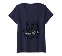 Mujer Haz lo Que Hace Que tu Alma Brille La fe Cristiana es inspiradora Camiseta Cuello V