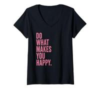 Mujer Haz más Cosas Que te traigan alegría Camiseta Cuello V
