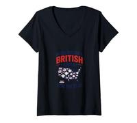 Mujer Haz Que Estados Unidos vuelva a ser británico - para el té Camiseta Cuello V