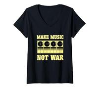 Mujer Haz que la música no sea la guerra Camiseta Cuello V