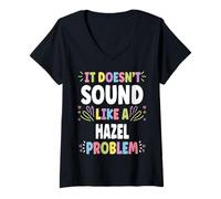 Mujer Hazel Personalized Women's Gift Custom Hazel Camiseta Cuello V