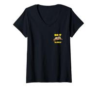 Mujer Hazlo Lentamente Perezoso escalofriante Animal Divertido Camiseta Cuello V