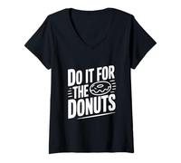 Mujer Hazlo por Las donas Humor Divertido Amante de la Comida Camiseta Cuello V