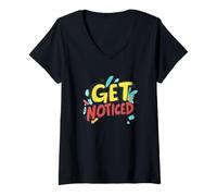 Mujer Hazte notar diciendo para una apelación segura Camiseta Cuello V